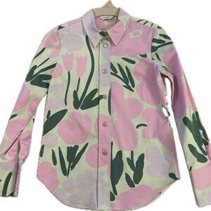 Marimekko Pastel Flower snap button Western shirt - NEW $325